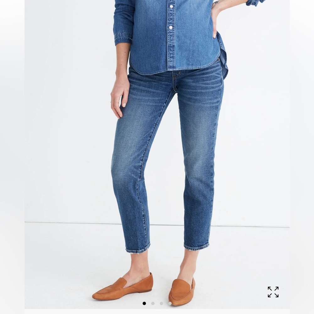 • Madewell •Maternity Side-Panel Straight Jeans Carsondale Wash Adjustable